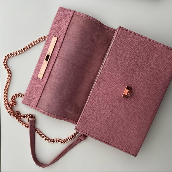 Ted Baker Pink Leather Crossbody/Clutch Bag - Picture 3 of 12